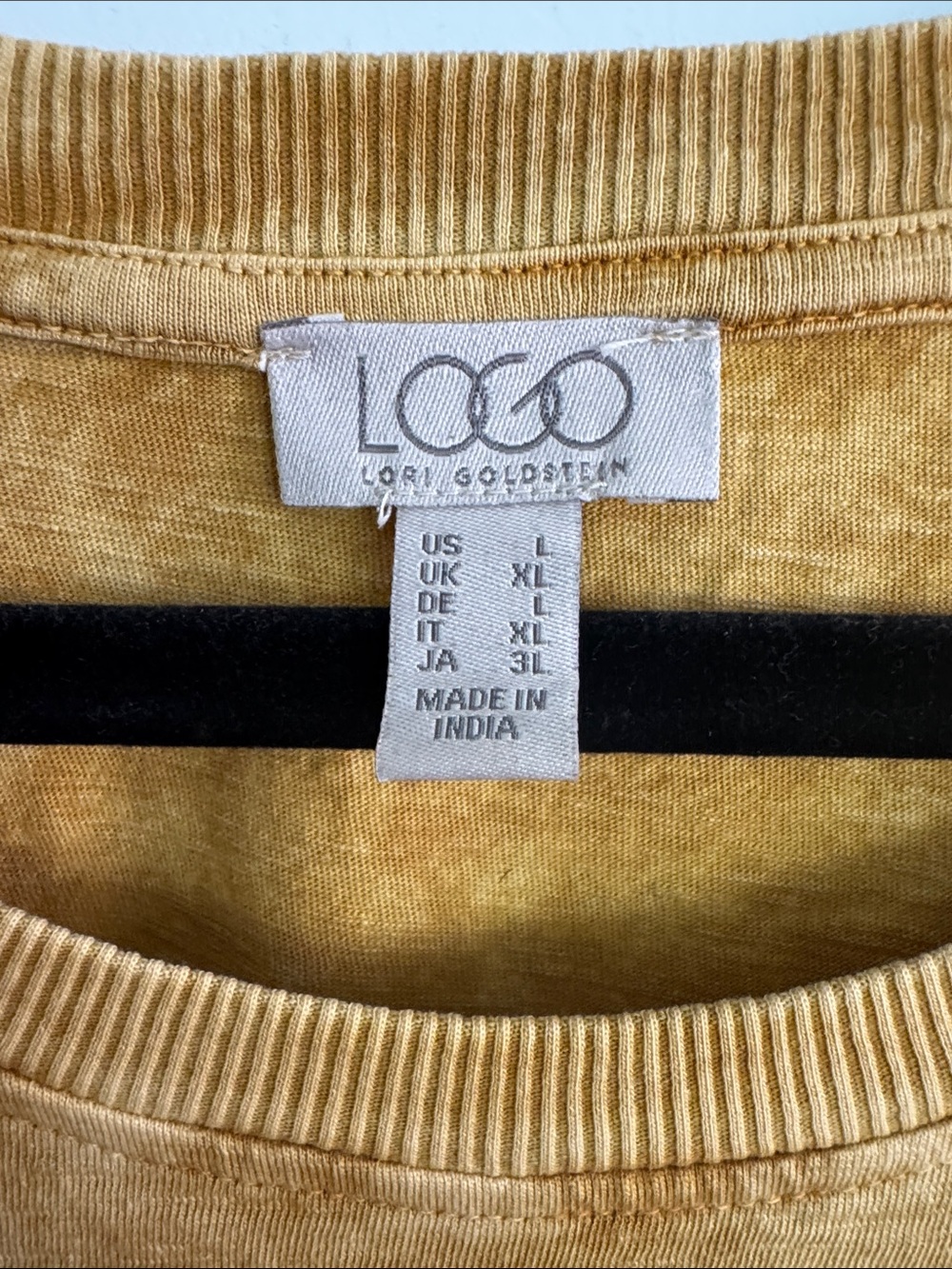 LOGO by Lori Goldstein sunfaded gold T-shirt with seam pockets. Never worn. - Picture 2 of 7
